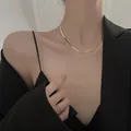 Elegante zweilagige Halskette aus 925er Sterlingsilber für einen modernen, schicken Look. - Doppellagige Schlüsselbeinkette (XL1231) / 925er Silber