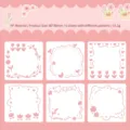 6pcs cute pink flower hollow stencils for DIY drawing and scrapbooking - 6 Pcs-Flowing Fragrance