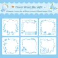 Set of 6 cute cartoon drawing stencils for journaling and DIY school poster art projects - 6 Pcs-Flower Creek Dim Star