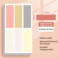Medium size pastel colorful waterproof self-adhesive label stickers for organization - Medium Size 60 Pcs / Morandi Light Color
