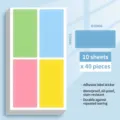 Set mit 40 wasserfesten bunten selbstklebenden Etiketten 60x30mm zur Organisation - Große Größe 40 Stk / Helles Mehrfarbig