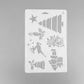 Christmas themed DIY drawing stencil template with tree and reindeer cutout patterns - Number 2: Christmas Trinkets / 25.9×17.2cm
