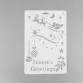 Hollow Christmas drawing template for DIY crafts featuring Season's Greetings text - Number 3: Seasonal Greetings / 25.9×17.2cm