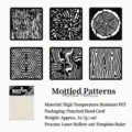 Set of 6 Retro Mottled Texture PET Stencils for DIY Painting Craft and Journaling Art - 花纹斑斓(6片装)