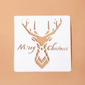 Hollow Christmas reindeer stencil template for children DIY painting and stationery - Style 2 (Elk/Merry Christmas)