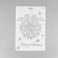 White Christmas wreath DIY painting stencil with Merry Christmas and Joy hollow design - Number 10: Christmas Flower Ball / 25.9×17.2cm
