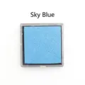 Almohadilla de tinta azul cielo lavable para pintura de dedos y sellos infantiles - Azul claro