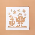 Christmas stencil template with Santa Claus and Snowman hollow designs for kids DIY - Style 7 (Snowman/Santa/Snowflake)