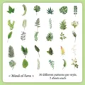 Nature-inspired 60pcs vintage botanical stickers featuring fern and leaf patterns - 60 Pieces/Pack / Fern Yearning