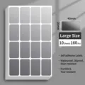 Wasserfeste graue Klebeetiketten 40x20mm, 10 Blatt 160 Stück für Organisation und Lagerung - Große Größe 160 Stk / Matt Silber
