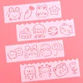 Set of four pink cute cartoon hollow drawing stencils for children DIY scrapbooking - Style 1 / 4Pcs