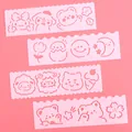 Set of 4 cute cartoon hollow stencils for kids DIY drawing and scrapbooking - Style 2 / 4Pcs
