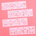 Pink cartoon plastic drawing stencils set for kids DIY journaling crafting - Style 3 / 4Pcs