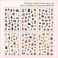 Set of 6 waterproof PET stickers featuring holiday and cute cartoon themes for scrapbooking - 6pcs / Celebration Collection