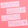 4Pcs cute pink cartoon hollow stencils for children DIY drawing and scrapbooking - Style 6 / 4Pcs