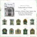 Paquet de stickers décoratifs rétro avec 10 motifs de portes vintage - Lot de 10 feuilles / Labyrinthe de Vignes