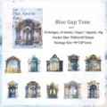 Autocollants rétro de porche doré et fenêtre de manoir pour scrapbooking, 10 designs. - Lot de 10 feuilles / Temps de l'Espace Bleu