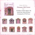 Rosa Vintage-Architektur-Aufkleber für DIY-Scrapbooking und Tagebuch-Dekorationen - 10 Blatt Set / Traumhafte Altstadt