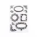 Vintage clear silicone stamps set with decorative filigree frames for DIY scrapbooking - Retro Borders