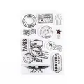 Vintage clear silicone stamps set featuring travel postmarks for DIY scrapbooking projects - Vintage Postmark