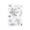 Clear silicone stamp sheet featuring vintage botanical flowers leaves and insects - Plants & Flowers