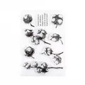 Vintage cotton branch clear silicone stamp set for DIY journaling and scrapbooking - Natural Cotton