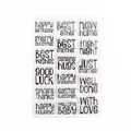 Transparent silicone stamp set featuring English greeting phrases for DIY scrapbooking craft - Handwritten English