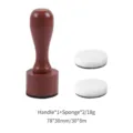 Wooden handle with two replacement sponge daubers for DIY ink blending and crafts - Round Flat Head Style (DHM) / 1 Handle + 2 Flat Head Sponges / Antique Silver