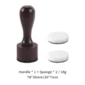 Professional wooden handle ink blending tool set with two sponge daubers 18g 78x30mm - Round Flat Head Style (DHM) / 1 Handle + 2 Flat Head Sponges / Vintage Coffee