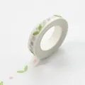 Nastro washi sottile con foglie verdi e pois rosa per decorazione di diari e agende - N. 9 Foglie Verdi e Rosse
