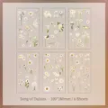6-sheet pack of daisy floral stickers for journaling, 100x180mm - Song of Daisies
