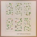 Retro green four-leaf clover plant sticker sheets pack of 6 for DIY planner journaling - Lucky Healing