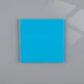 Blocchetto di foglietti adesivi quadrati in PET blu traslucido su fondo grigio - Celeste