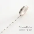 Nastro washi bianco con motivo a fiocco di neve, 8mm x 10m per diari e scrapbooking - N. 14 Fiocchi di Neve