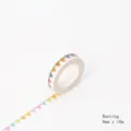 Nastro washi stretto con motivo a bandierine colorate, 8mm x 10m per decorazione diario - N. 15 Piccole Bandiere