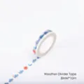 Nastro washi decorativo stretto da 8 mm con motivi meteo per divisori di diario - N. 16 Temi Meteorologici