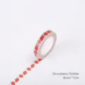 Nastro washi stretto da 8mm con motivo fragola per decorazione diari e bordi - N. 17 Fragole