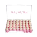 40 pieces pack pink finger sponge daubers ink blending tools with clear storage box - 40Pcs Pack / Pink