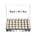 Professional set of 40 black finger sponge daubers for DIY ink blending and art painting - 40Pcs Pack / Black