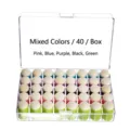 40Pcs finger sponge daubers set for ink blending and DIY painting in clear box - 40Pcs Pack / Multicolor