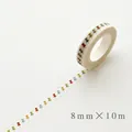 Nastro washi decorativo sottile 8mm x 10m con motivo a puntine per diari e foto - N. 23 Puntine Colorate