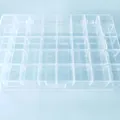 Clear 36-grid plastic organizer storage box for DIY craft tools and small accessories - Storage Box / Clear