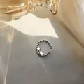 925 Sterlingsilber Perlenring mit Doppelstern-Anhängern im minimalistischen Stil - Fünfzackiger Sternstil (J2271)