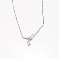 Minimalistische Halskette aus 925er Sterlingsilber für Damen mit Perle und Box-Kette - Minimalistische Perlen-Boxkette-Stil (XL1658) / Silber