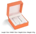 Premium oranje horlogedoos voor twee horloges, 10x10x6,3 cm, gewicht 147 g. - Flip-top Dubbele Horloge Doos / 10x10x6.3cm / Oranje (Flip-top Doos)