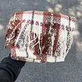 Warmer braun-weißer karierter Schal mit Fransen für Herbst- und Winteroutfits - Kaffee-Weiß Karo