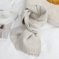 Luxe beige gebreide sjaal voor dames, gezellige warme winter nekwarmer effen kleur - Broken Wit