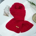 Handgefertigter grob gestrickter Winter-Halswärmer Schal in kräftigem Weihnachtsrot - 28-180cm / Knallrot
