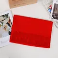Modischer einfarbiger roter Kaschmirimitat-Schal mit Quastendetails für den Winter - 33-180cm / Rot