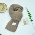 Schicker einfarbiger Strickschal in Kakaobraun - Haferflockenfarbe / 25-160cm
